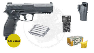 Set: Umarex TP50 Pistole (7,5 Joule) - Farbe: schwarz