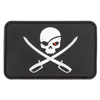 MFH 3D Klettabzeichen - Skull with swords - Farbe: schwarz