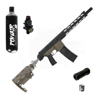 Set: Planet Eclipse EMF200 | Schulterstütze | Export Kit | 300 bar Stahlflasche inkl. Reg - Farbe: earth/schwarz