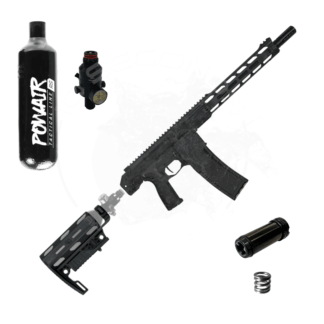 Set: Planet Eclipse EMF200 | Schulterstütze | Export Kit | 300 bar Stahlflasche inkl. Reg - Farbe: schwarz
